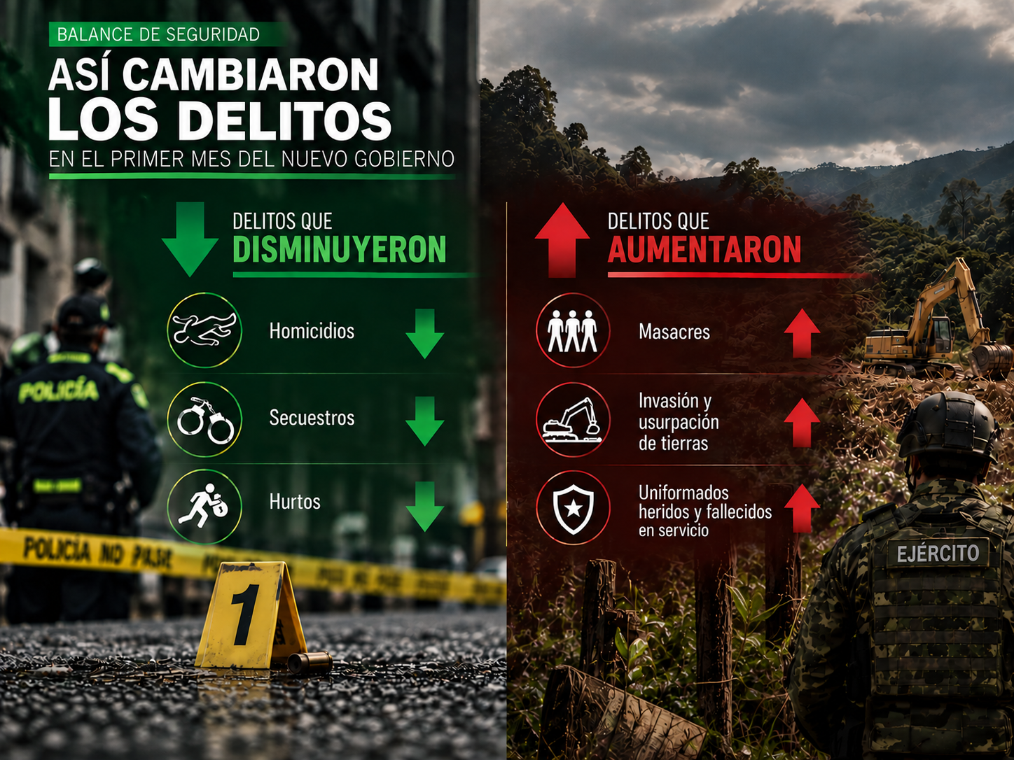 Delitos en Colombia bajaron en agosto de 2026, según balance